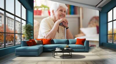 Portrait of an elderly woman Wall mural