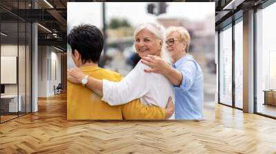 Three senior female friends having good time together
 Wall mural