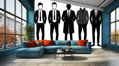 Business people silhouettes. Business men casual Wall mural