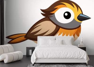 chickadee cartoon vector illustration on a white background  Wall mural