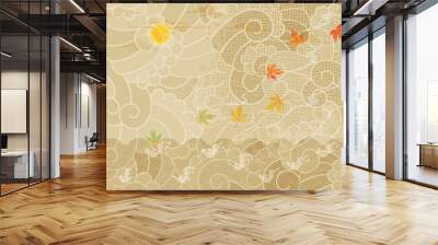 Oriental pattern oriental painting background illustration, Chinese, Japanese style bright color background Wall mural