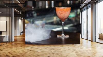 orange cocktail with smoke Wall mural