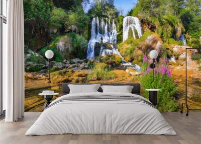 Picturesque Kravice waterfalls in the National Park of Bosnia and Herzegovina Wall mural