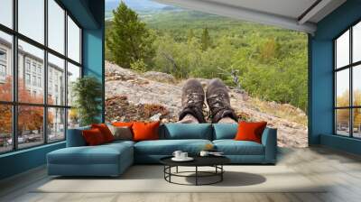 Resting taiga hiker Yukon Territory Canada Wall mural