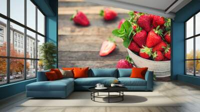 Fresh strawberries in the bowl
 Wall mural