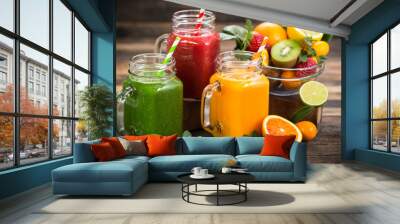 healthy fruit and vegetable smoothies Wall mural