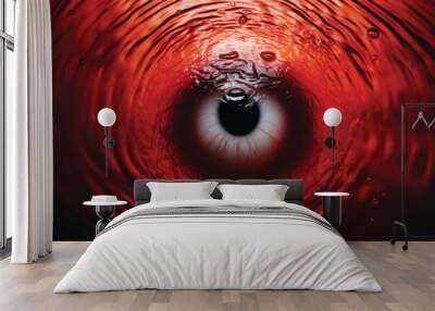 Macro photo of human red eyeball texture background Wall mural