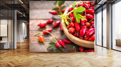 Rose hip in the bowl Wall mural