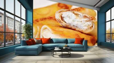 Pancakes with cottage cheese Wall mural