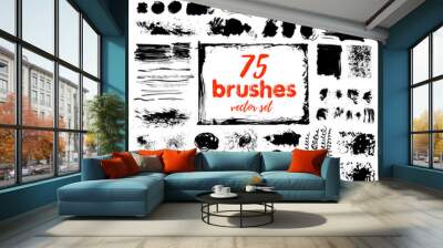 hand draw sketch paintbrush set. artistic sketch grunge painted brash isolated vector illustration Wall mural