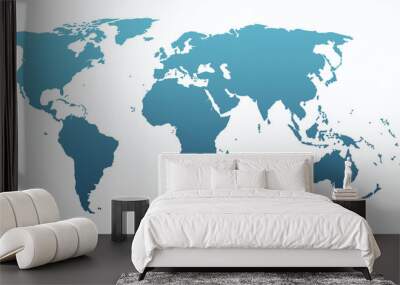 blue world map Wall mural