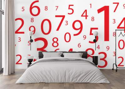  creative and modern background with numbers on white background Wall mural