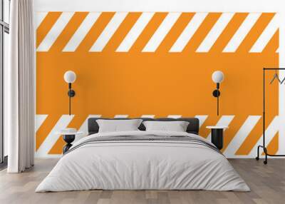 Black and yellow warning line stripes on a rectangular background, yellow and black stripes diagonal, a warning potential danger vector template caution border sign Wall mural