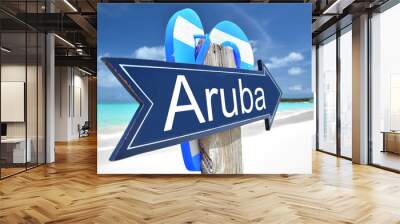 Aruba arrow on the beach Wall mural