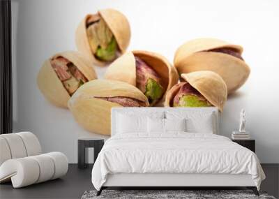 heap of pistachio isolated on white background Wall mural