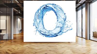 letter O made of water splash isolated on white background Wall mural