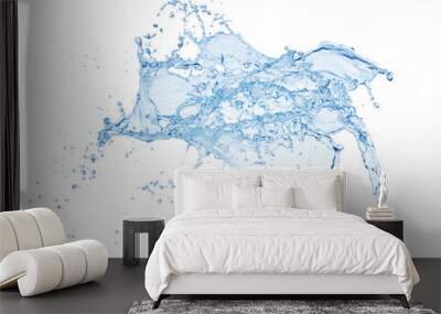 single water splash isolated on white background Wall mural