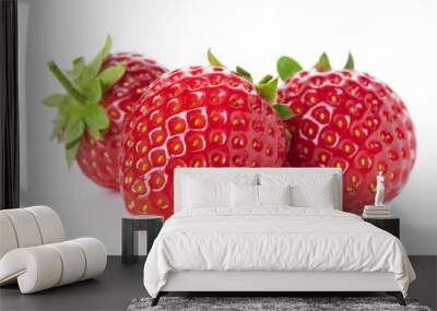 strawberry isolated on white background Wall mural