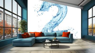 water digit 2 isolated on white background Wall mural