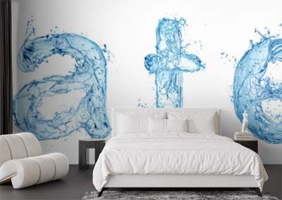 water splash letter isolated on white background Wall mural