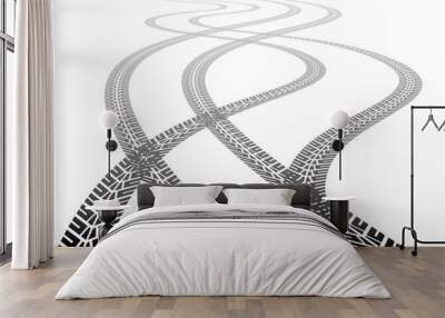 Perspective tyre tracks Wall mural