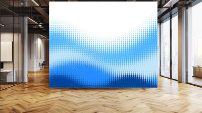 Vector blue halftone wave background Wall mural