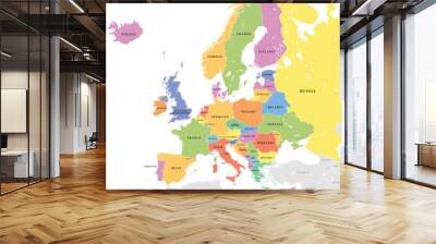 Vector Colored European Map Wall mural