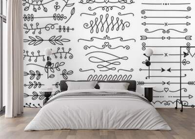 Vector Dividers doodles Illustration set Wall mural