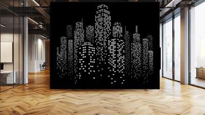 Vector Urban Cityscape Silhouette Illustration Wall mural