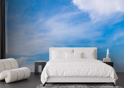 Panoramic view of clear blue sky and clouds, clouds with background.
 Wall mural