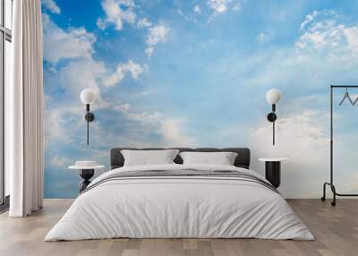 Panoramic view of clear blue sky and clouds, clouds with background. Wall mural