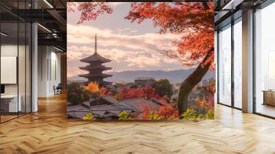 The Yasaka Pagoda(Hokanji), is a popular tourist attraction, the Yasaka Pagoda, is a Buddhist pagoda located in Kyoto, Japan.   Wall mural