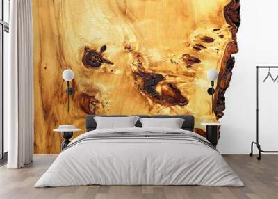 White and yellow wooden cut Wall mural