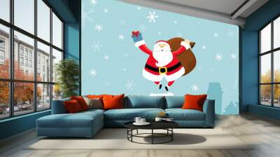 santa on chimney Wall mural