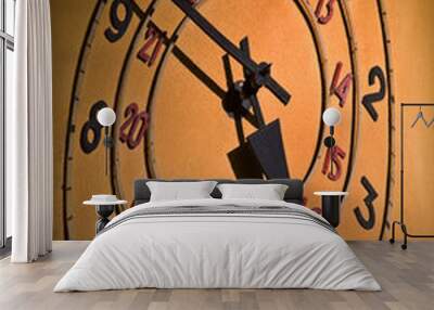 Arty clock on a wall. Wall mural