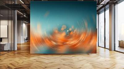 Color gradient and fluid flow circulation effect abstract background. Modern trend chromatic blue and gold liquid color flow gradient background Wall mural