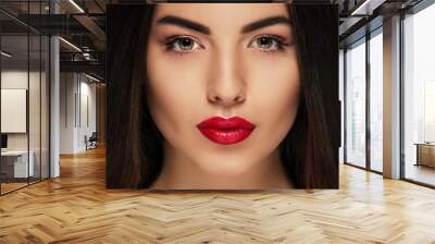 Close up portrait of Beuaty Fashion model with prefessional make up Wall mural