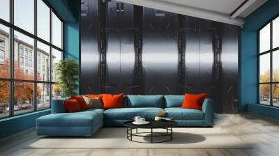 3d render sci-fi metal panel surfaces. Future background with complex forms and shapes. Technology illustration. Wall mural