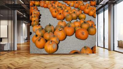 Orange pumpkins for autumn Wall mural