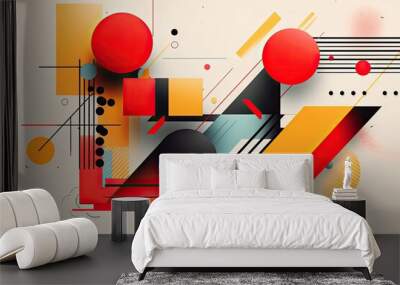 Abstract geometric shapes and lines creating a trendy background  Wall mural