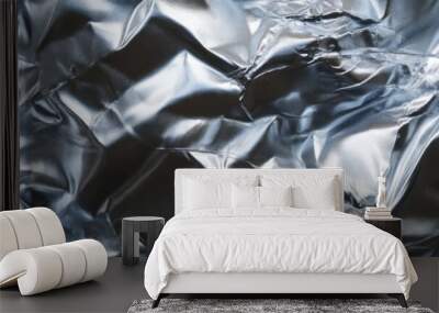 Distorted plastic wrap texture, with stretched sections revealing underlying shapes Wall mural