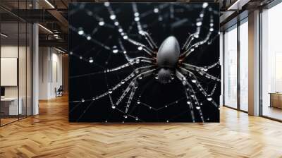 macro photographs of spiders and webs Wall mural