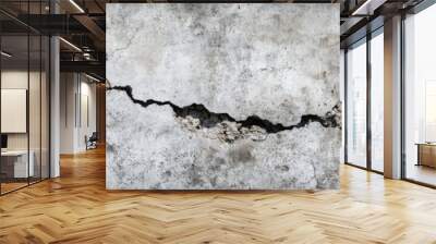 Rough concrete wall texture with cracks, chips, and weathered surfaces Wall mural