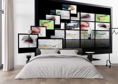 3d interactive tv Wall mural