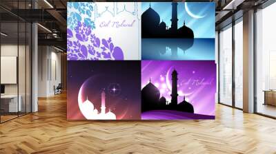 vector attractive background set of ramadan kareem festival illu Wall mural