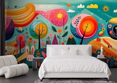 Bosques de Colores Encantados Wall mural