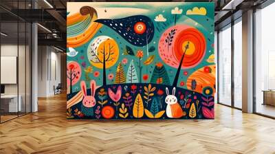 Bosques de Colores Encantados Wall mural