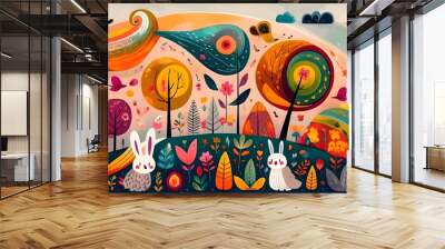 Bosques de Colores Encantados Wall mural