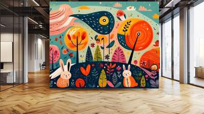 Bosques de Colores Encantados Wall mural