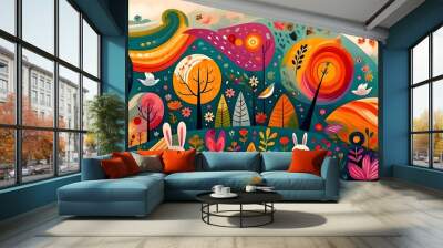 Bosques de Colores Encantados Wall mural